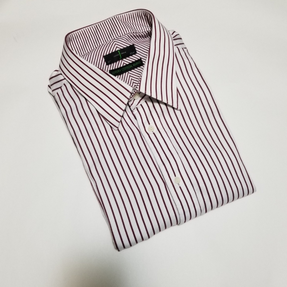 Jasper Conran White & Maroon Pinstripe Dress Shirt